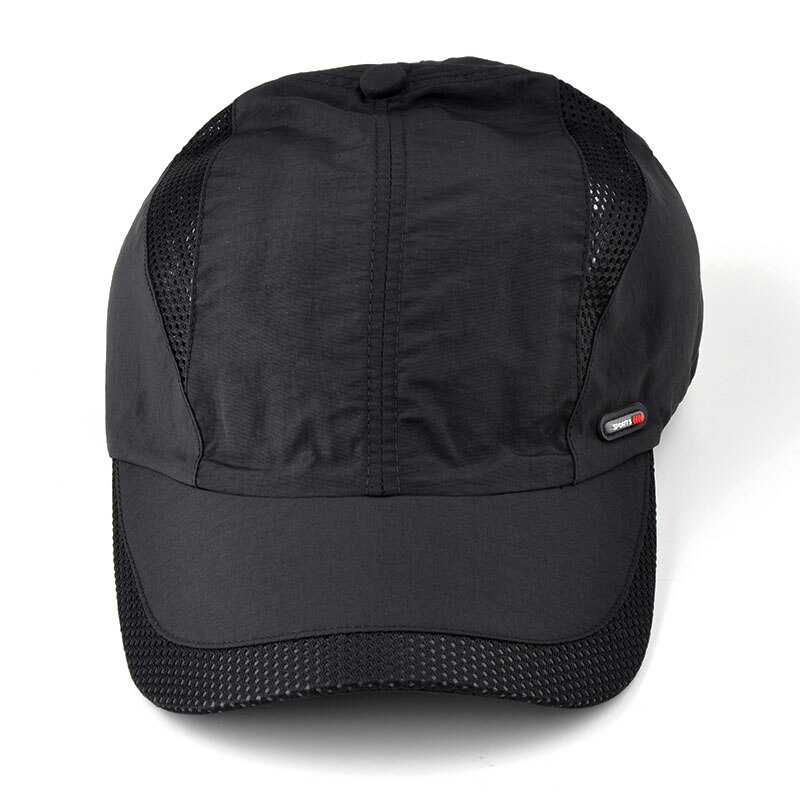 Unisex justerbare hatte udendørs sports solhat hurtigtørrende golfkapper: Sort