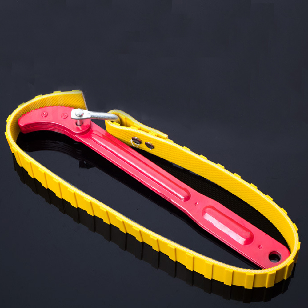 Belt Wrench Adjustable Oil Filter Belt Wrench Filter Puller Strap Spanner Cartridge Disassembly Tool Chain Wrench 1.6” to 4.7”