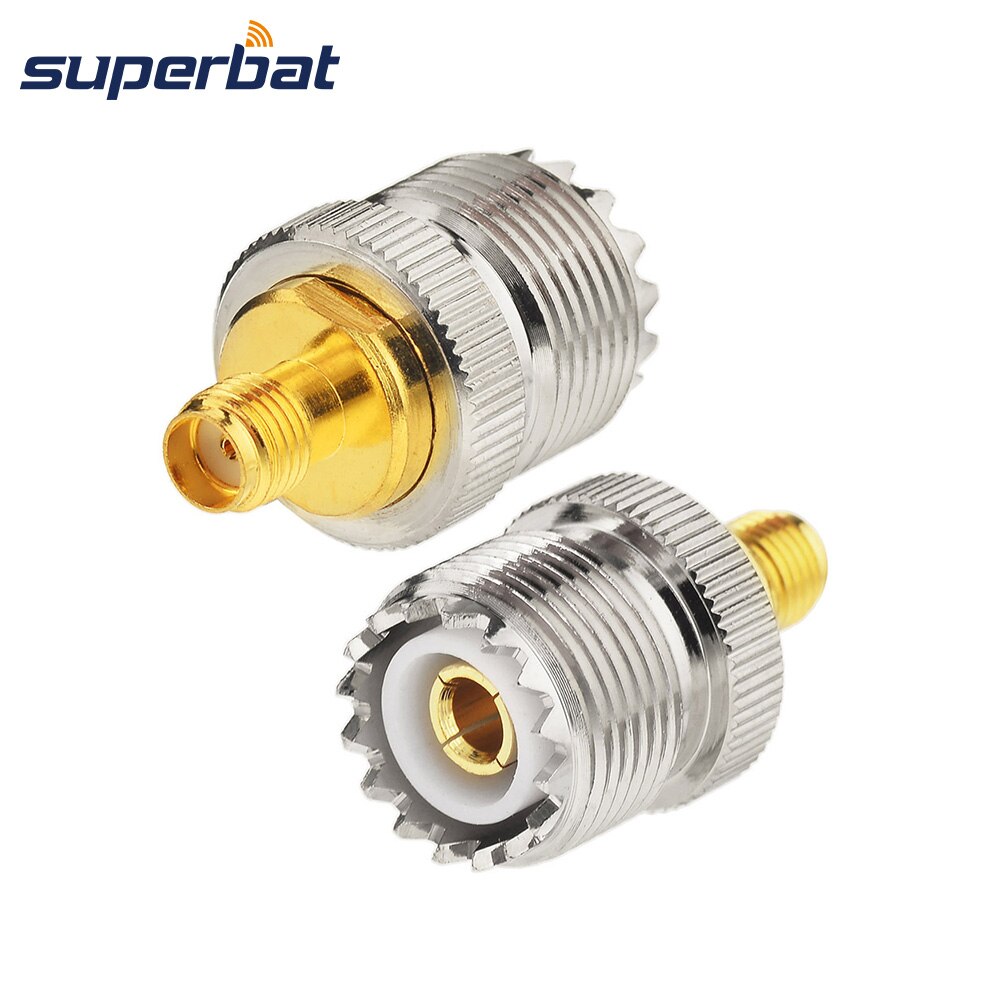 Superbat 2 pcs SMA FEMALE naar UHF DUS-239 Vrouwelijke Connector Adapter voor Baofeng UV-5R Radio