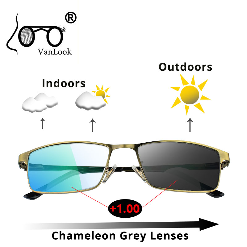 Bifocal Reading Glasses Computer Photochromic Chameleon Lens Anti Blue Ray Light Blocking Men Women Sight Eyeglasses +1.5 2 2.5