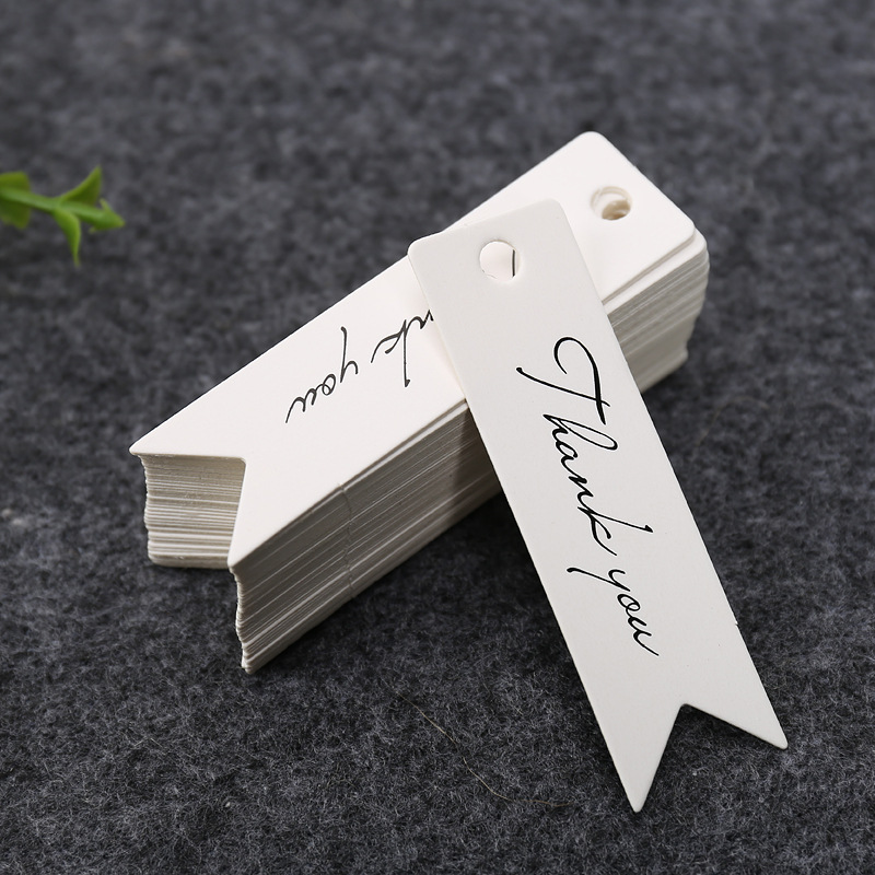 Etiquetas de embalaje para manualidades, etiquetas colgantes hechas a mano de 7x2cm, tarjetas de papel Kraft, etiquetas de de agradecimiento para embalaje de , 50/100 piezas