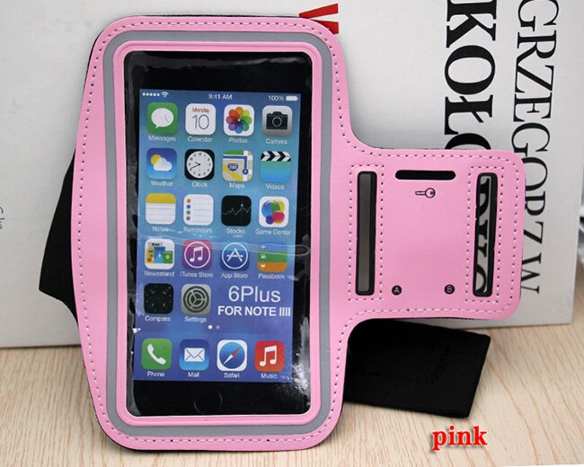 Universal 6.5" Mobile Phone Sweatproof Waterproof Jogging Running Arm Band Holder Case for iPhone4 5S SE 6 6S 7Plus for samsung: Pink