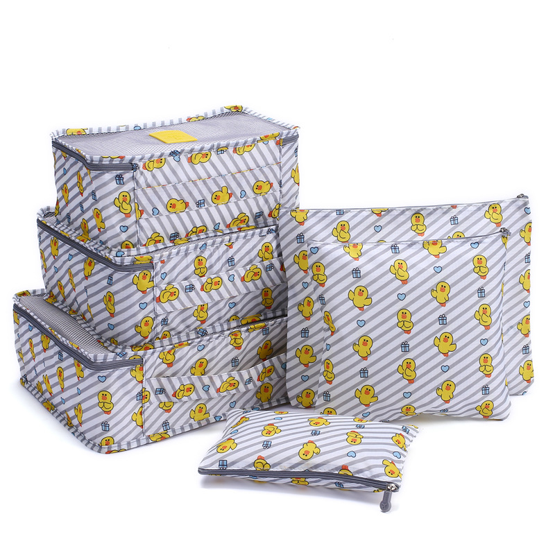 Nouvelle 6 pièces/ensemble valise de voyage sac bagages organisateur vêtements sous-vêtements finition emballage Cube stockage pour valise de voyage: Yellow