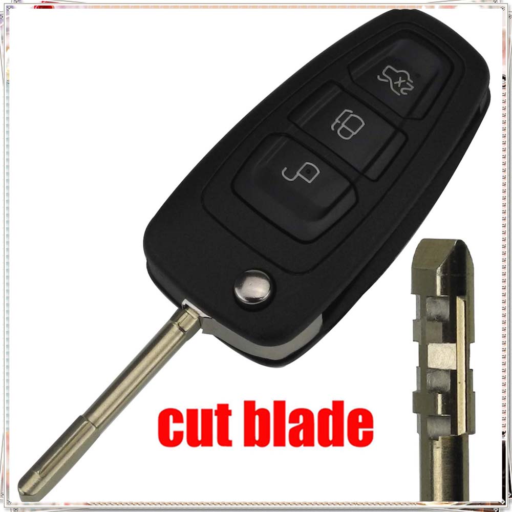 Jingyuqin Cut Blade 3 Buttons Flip Remote Car Key Fob For Ford Focus Mk1 Mondeo Transit car accessories styling