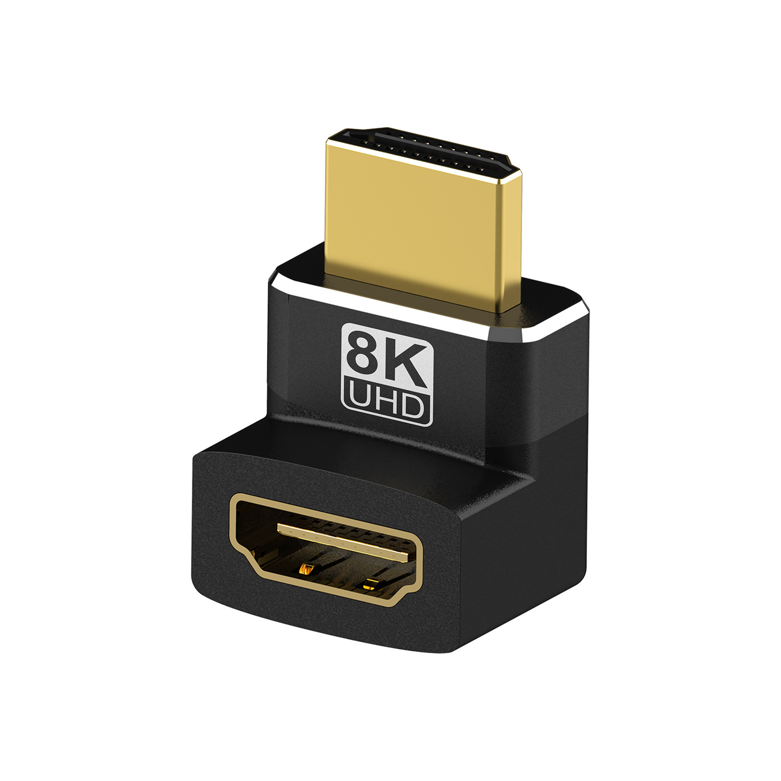 Tête d'extension HDTV2.1 8K mâle vers femelle, adaptateur résistant à 90 degrés pour budgétaire d'ordinateur: WHITE