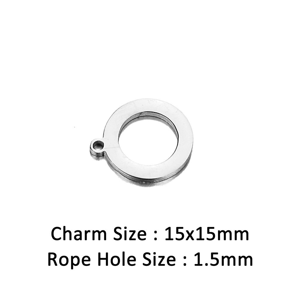 20 stks/partij Eenvoudige Spiegel Gepolijst Roestvrij Staal Cirkel Charms Hollow Ronde Cirkel Connector Bedels Voor DIY Sieraden Makings