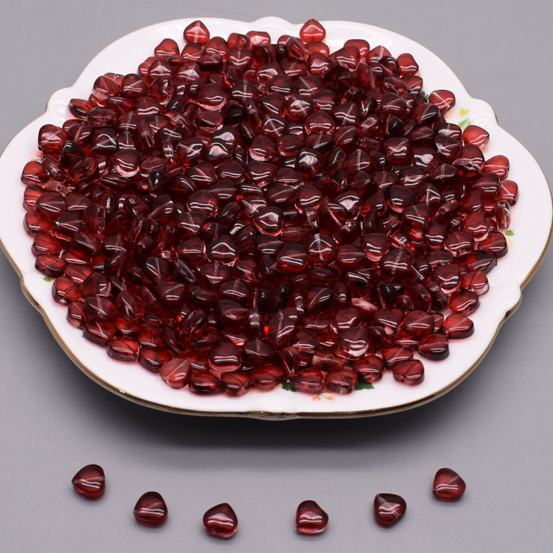 8mm 30/60 kristallen glazen kralen in de vorm van een hartje voor het maken van sieraden, doe-het-zelf kettingen, handgemaakte knutselwerkjes, tsjechische glazen losse tussenkralen: Oranje / Ander