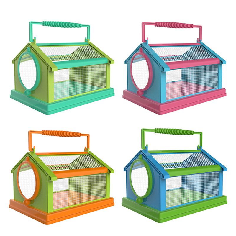 Portable Insect Butterfly Habitat Cage Terrarium Folding Outdoor Insect Viewer M0XD: Default Title