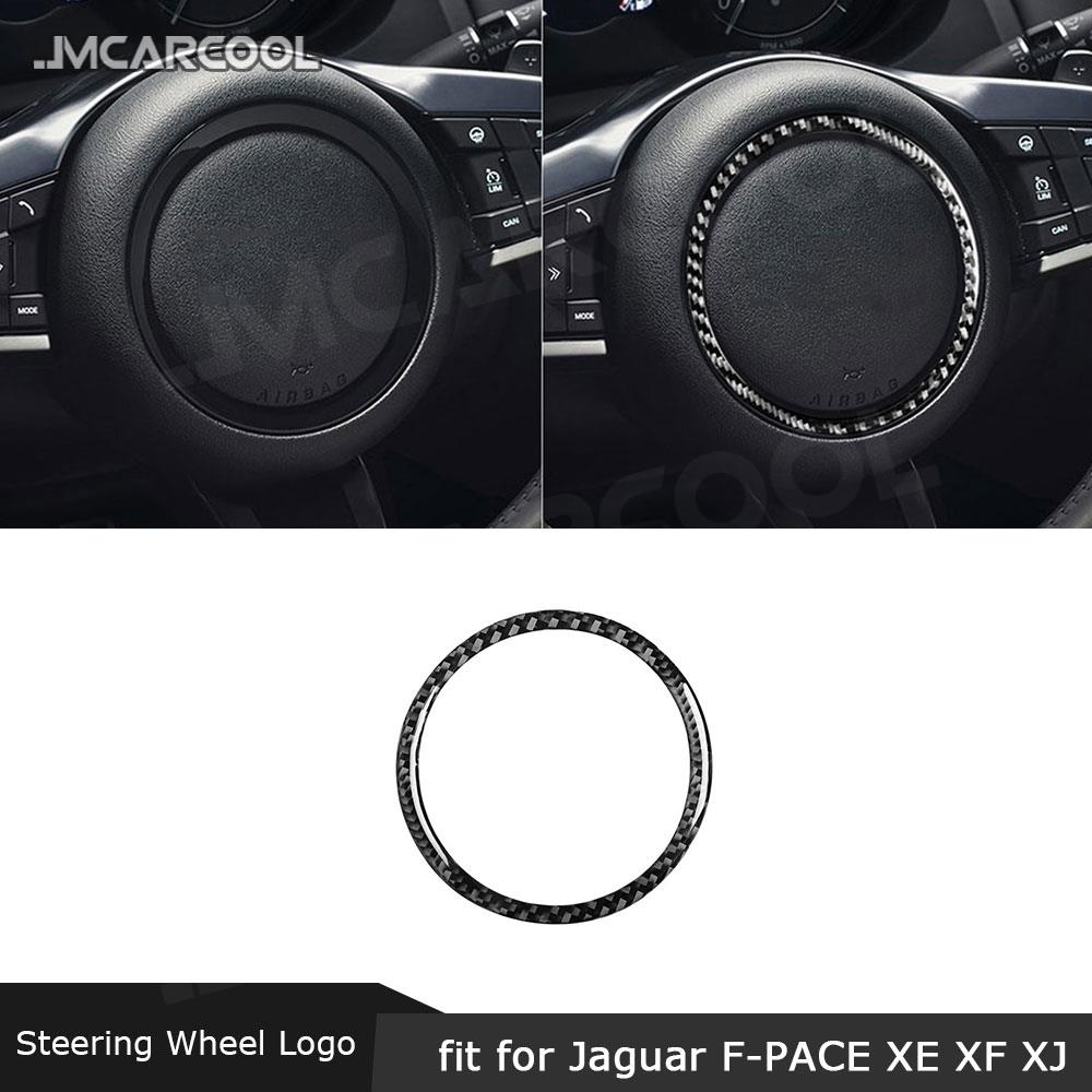 Carbon Fiber Stuurwiel Logo Sticker Auto Decoratie Voor Jaguar Xfl E F-PACE Xe Xf Xel Xj S R sport