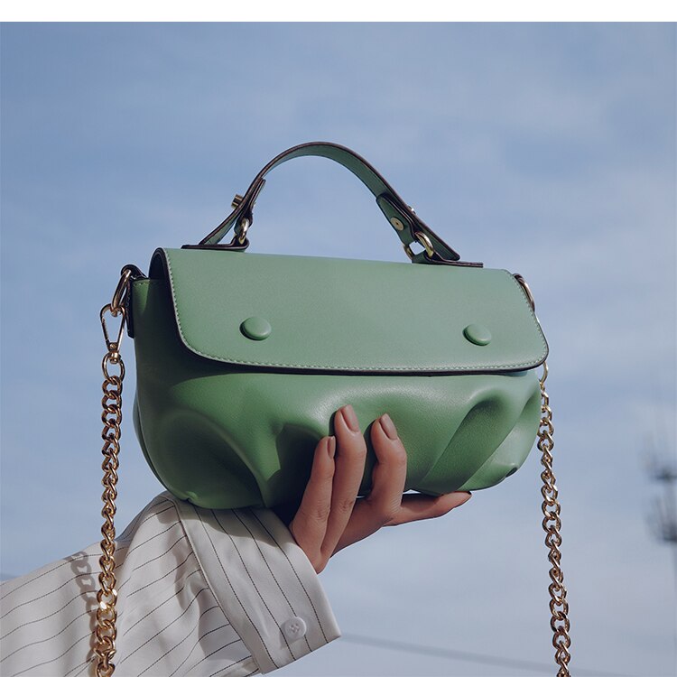 Original macaron skuldertaske & håndtaske sky smiley crossbody taske bredde 22cm højde 14cm tykkelse 12cm: Grøn