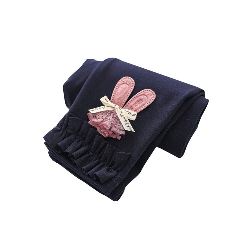Baby Girl Stretch Leggings Pants Spring and Autumn Toddler Child Skinny Trousers pink color Rabbit Pattern Pants u: AD / M