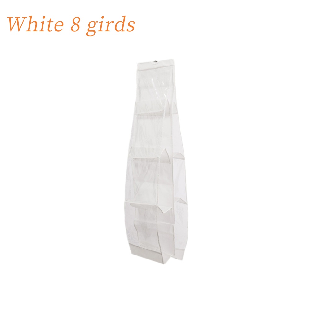 Organisateurs de placard suspendus pour sac à main ou sac à main, 6/8 grilles, cintre Transparent pour vêtements et soutien-gorge, rangement sur le mur, 1 pièce: Bleu