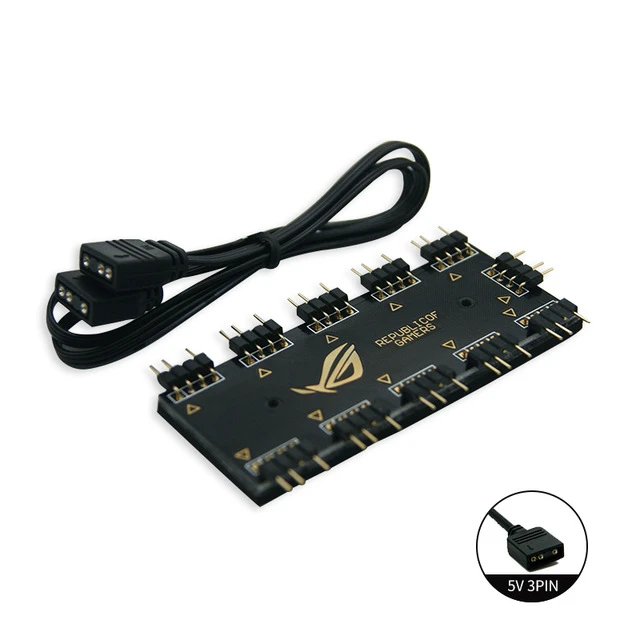 Rgb rf Regler molex 3Stift 5v LED licht netzteil 4Stift 12v D-RGB Splitter schnitts telle synchronisieren Hub pwm für Computer lüfter: Braun