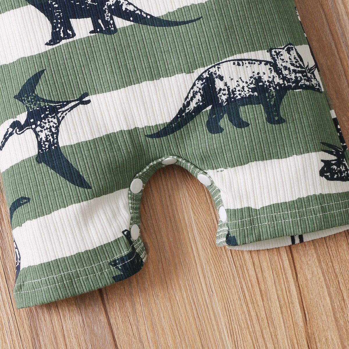 0-18M Infant Baby Boy Playsuit Summer Cartoon Dinosaur Striped Print Sleeveless Jumpsuit Romper Casual Cotton Outfit