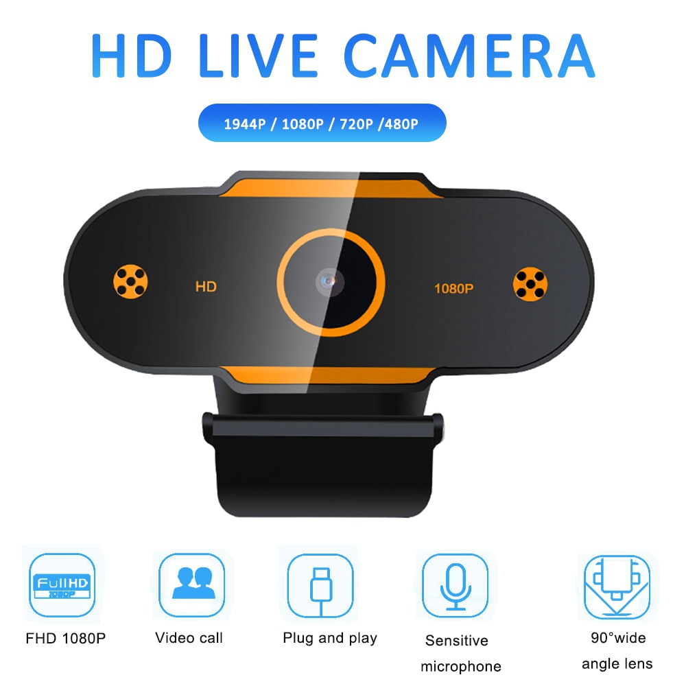 HD 1080P Webcam Mini Computer PC WebCamera with Mic Auto Focus Cameras for Live Broadcast Video Calling Conference Work