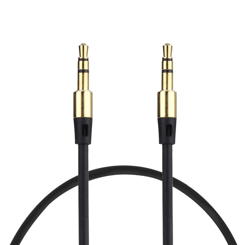 1m Color Jack Aux Cable 3.5 Mm To 3.5mm Plug Audio Cable Male To Male Car Aux Cord for Iphone Xiaomi Gold-plated Plug: black