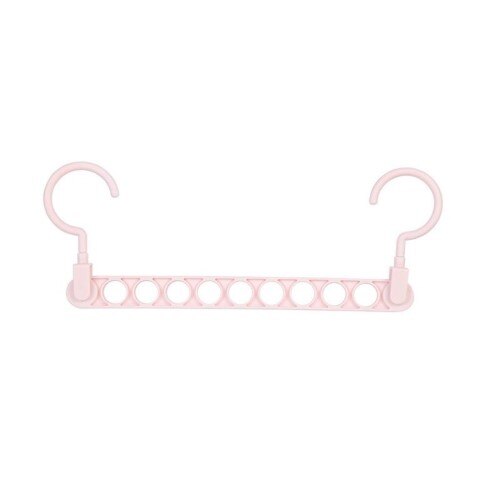 9 holes Clothes Hanger Organizer Space Saving Hanger Multi-function Folding Magic Hanger Drying Racks Scarf Clothes Storage: 05 pink
