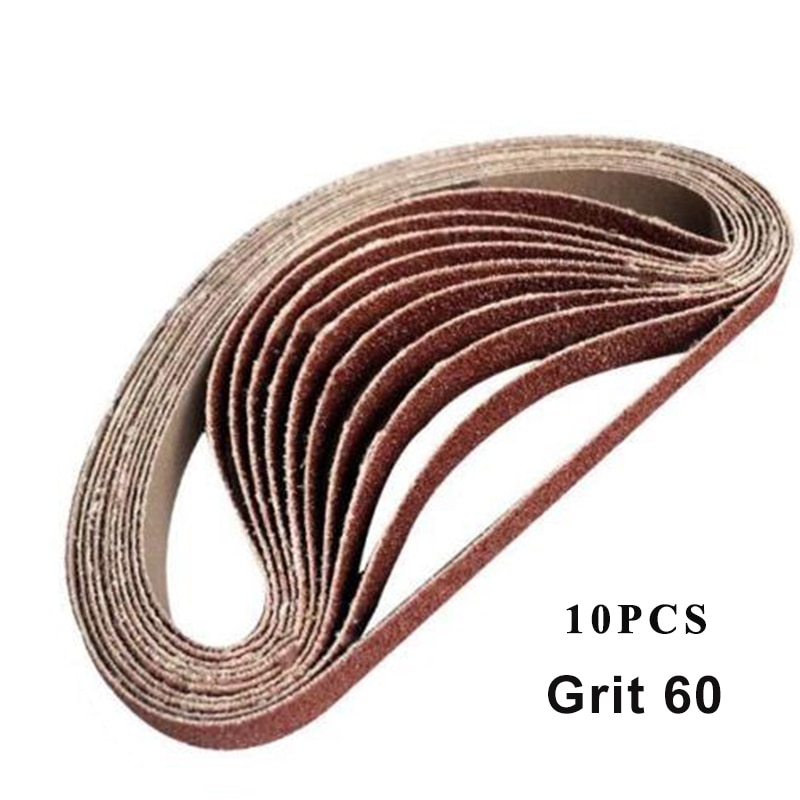 10 st / set träbearbetning slipband slipmaskin 60-600 korn 15mm x 452mm