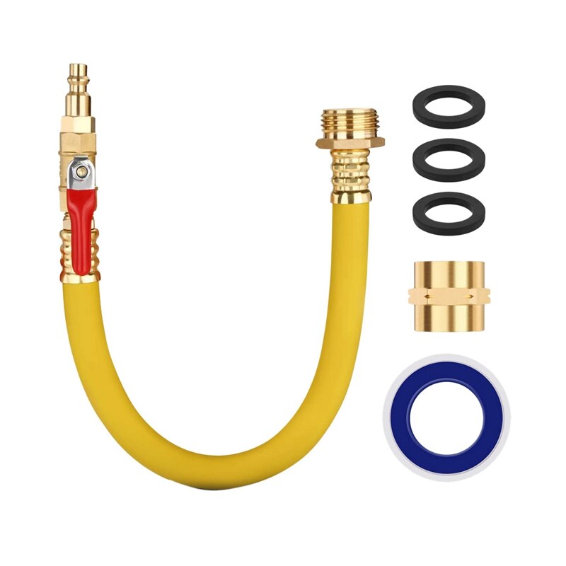 Rv Winterizing Kit Sprinkler Blowout Adapter Met Afsluitklep, 15 Inch Slang Voor Rv Camper Camper Boot: Default Title