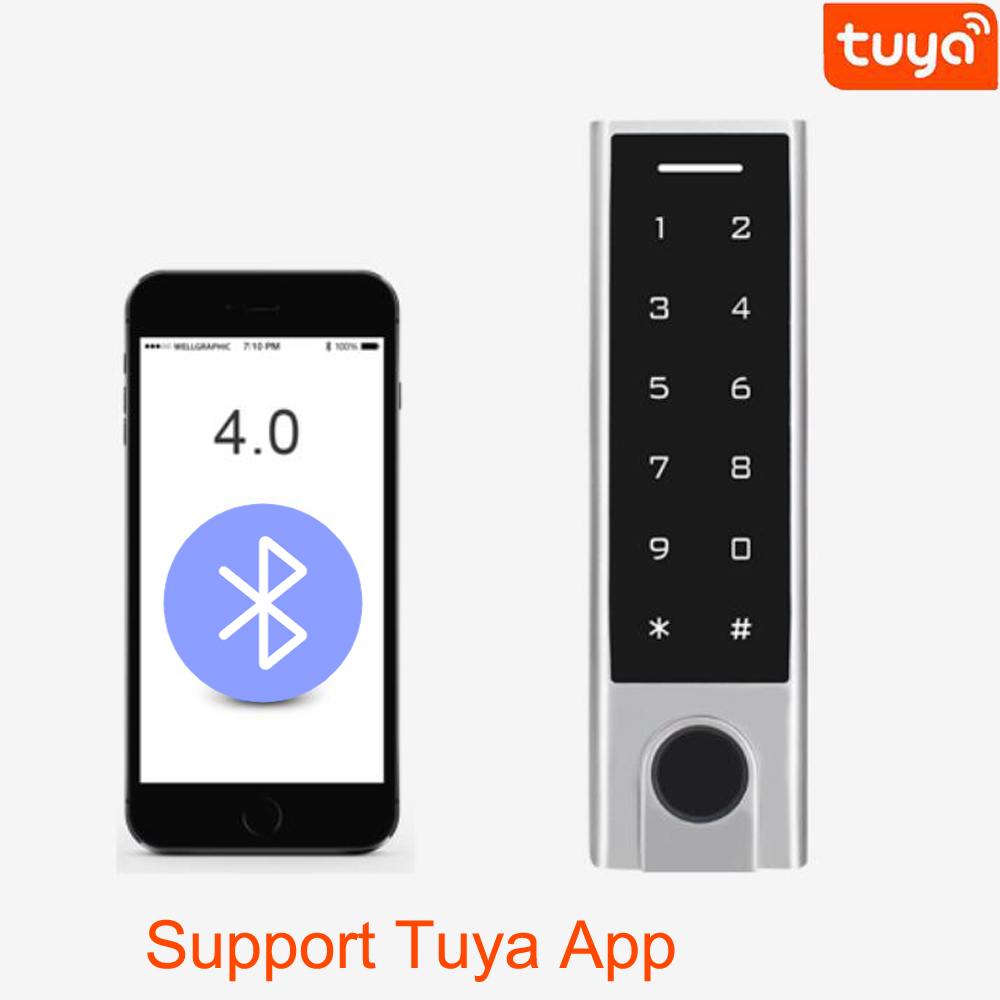 bluetooth Fingerprint TouchKey Access Controller Reader 1000 Users Tuya APP 125khz ID Card Keypad Door Password Access Control
