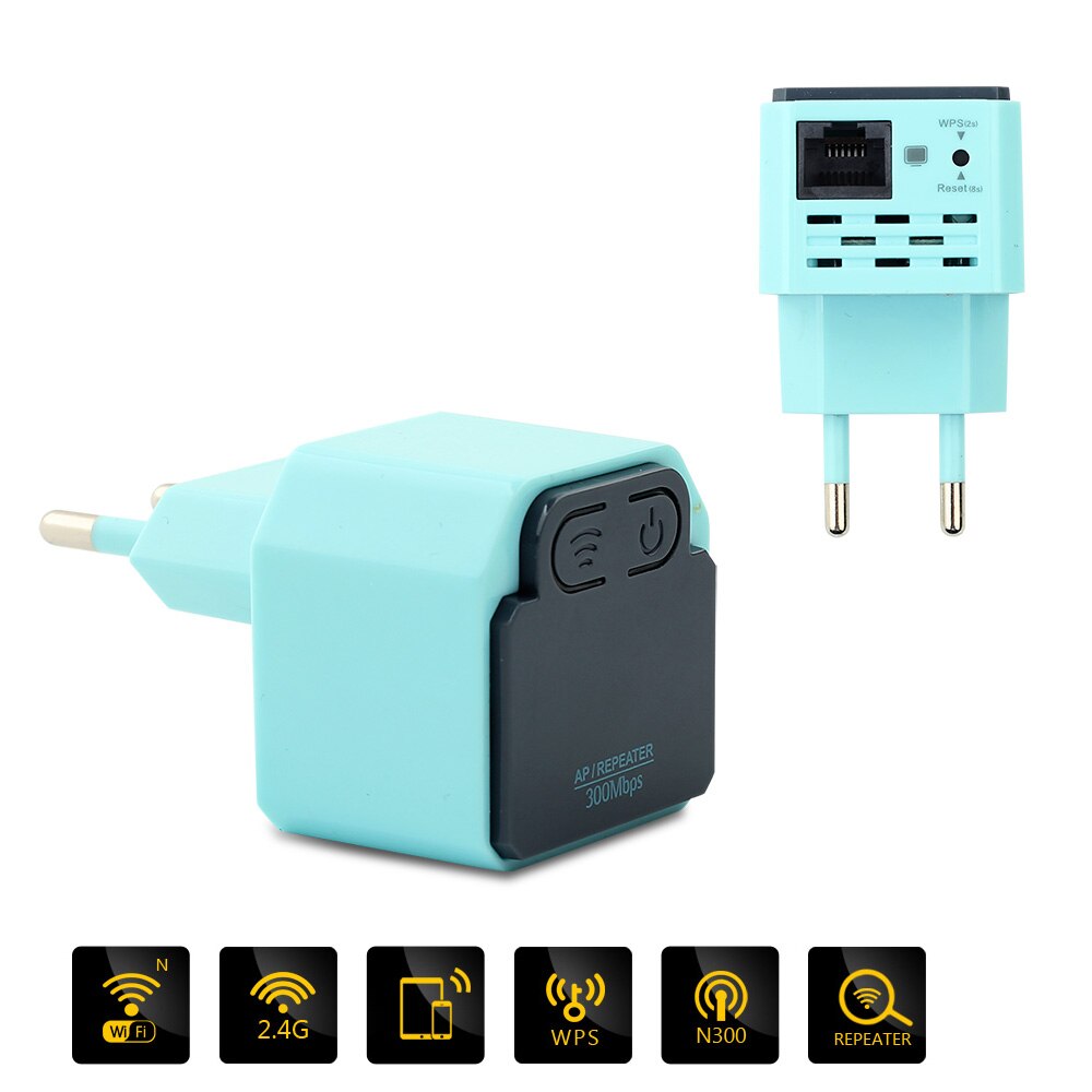 Wireless WIFI 300Mbps Repeater With US/EU Plug 2.4Ghz WI-FI Router 802.11N Signal Booster WIFI Range Extender Amplifier Repeater