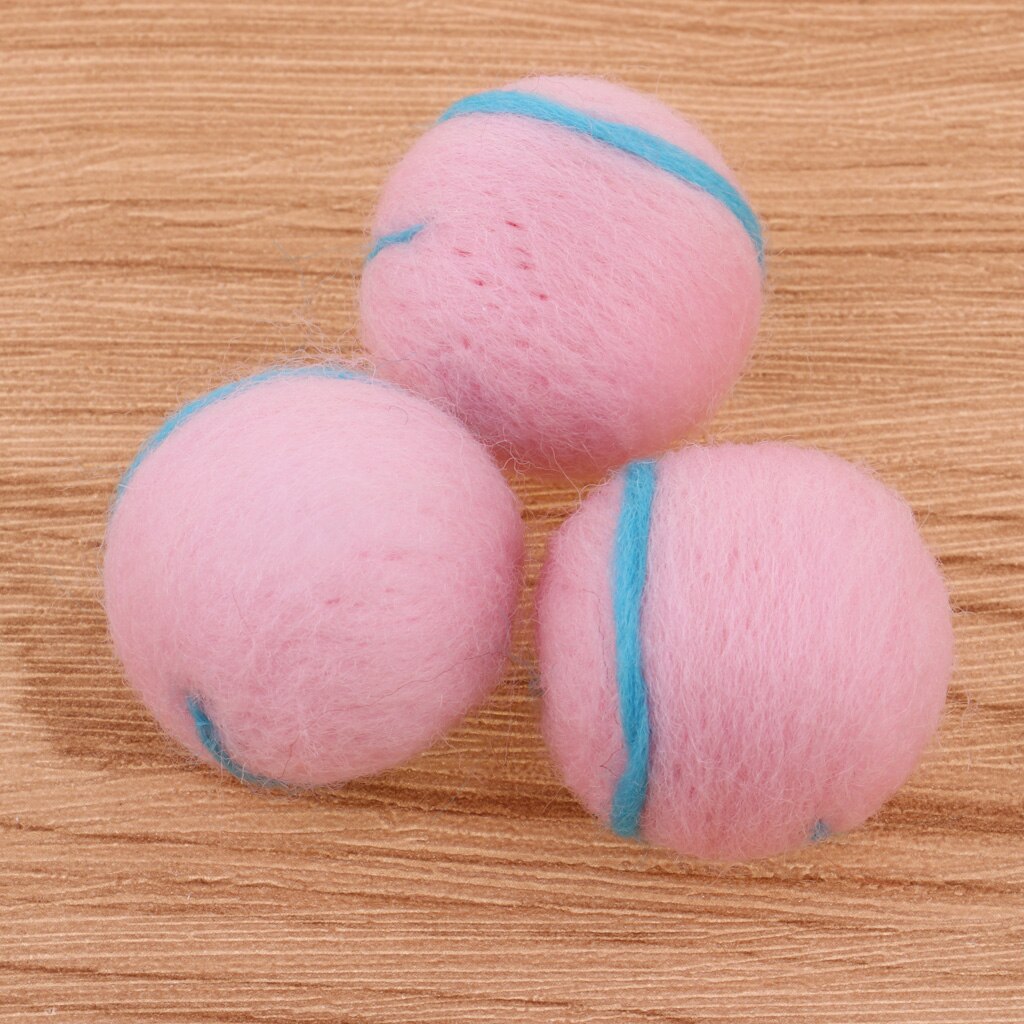 Ręcznie robiona wełna filcowa- (3 sztuk) czysta filcowe kule z wełny-DIY pompony-różne pastelowe kolory-1.38 rozmiar w calach