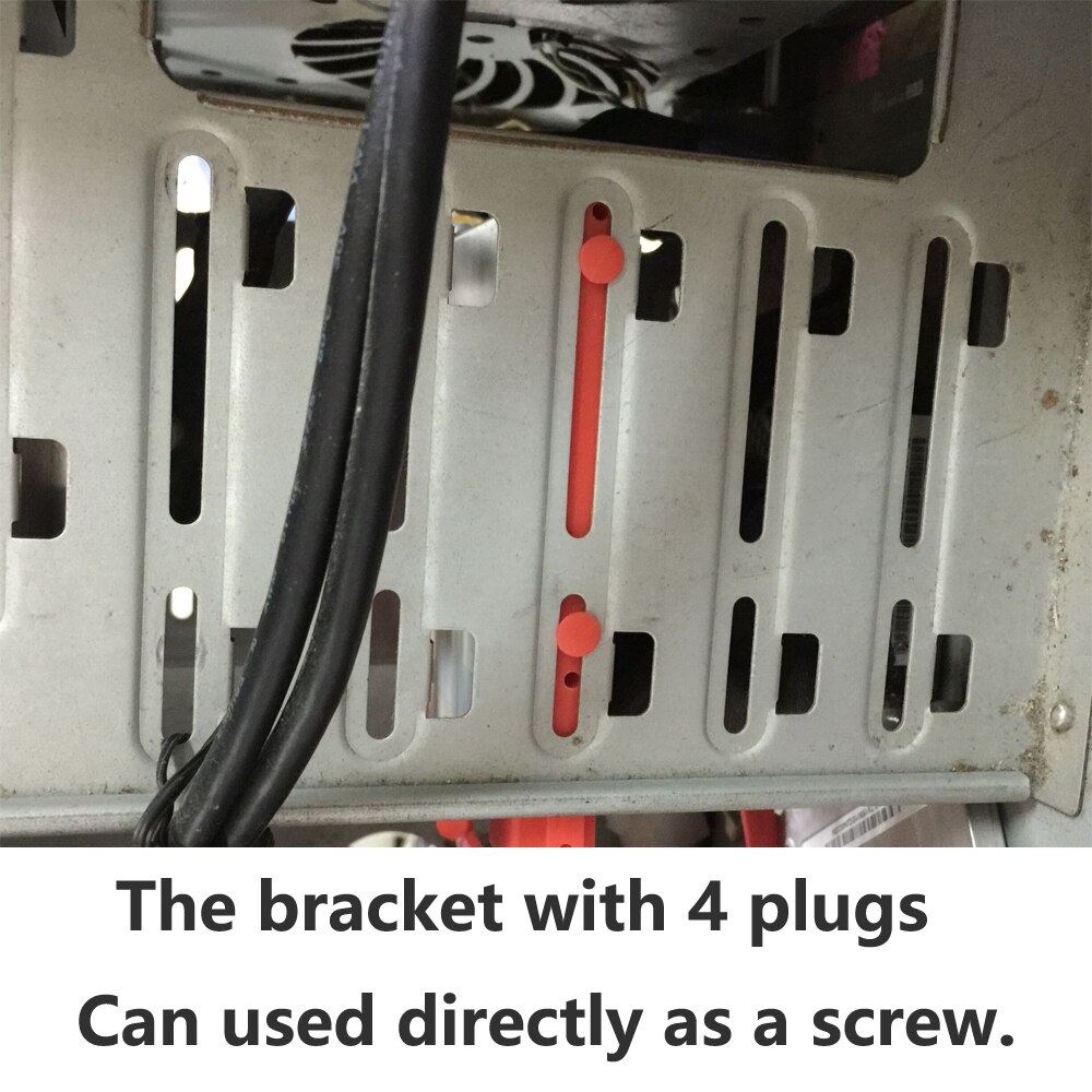 2.5 To 3.5 In SSD HDD Mounting Plastic Adapter Bracket with 4 plugs as a screw.