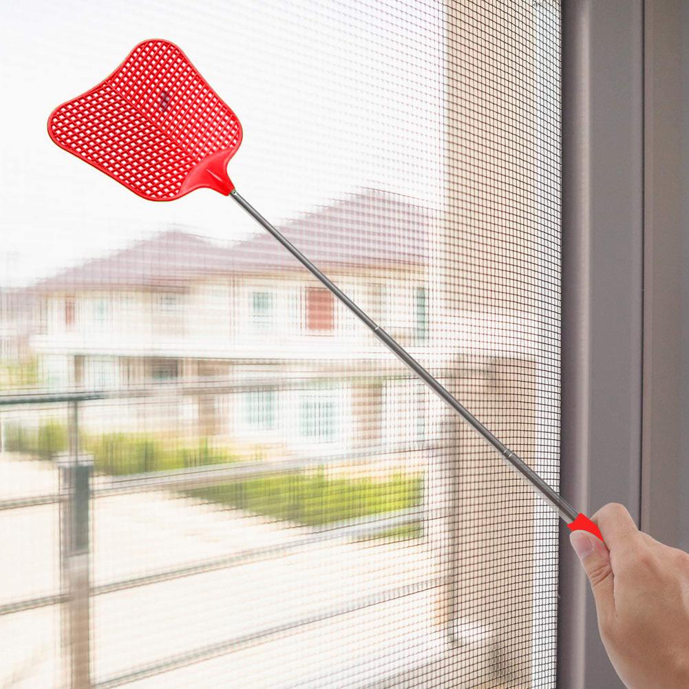 Extendable Fly Swatter, Durable Telescopic Plastic Fly Swatter Heavy Duty Set, Retractable Flyswatter With Long Handle
