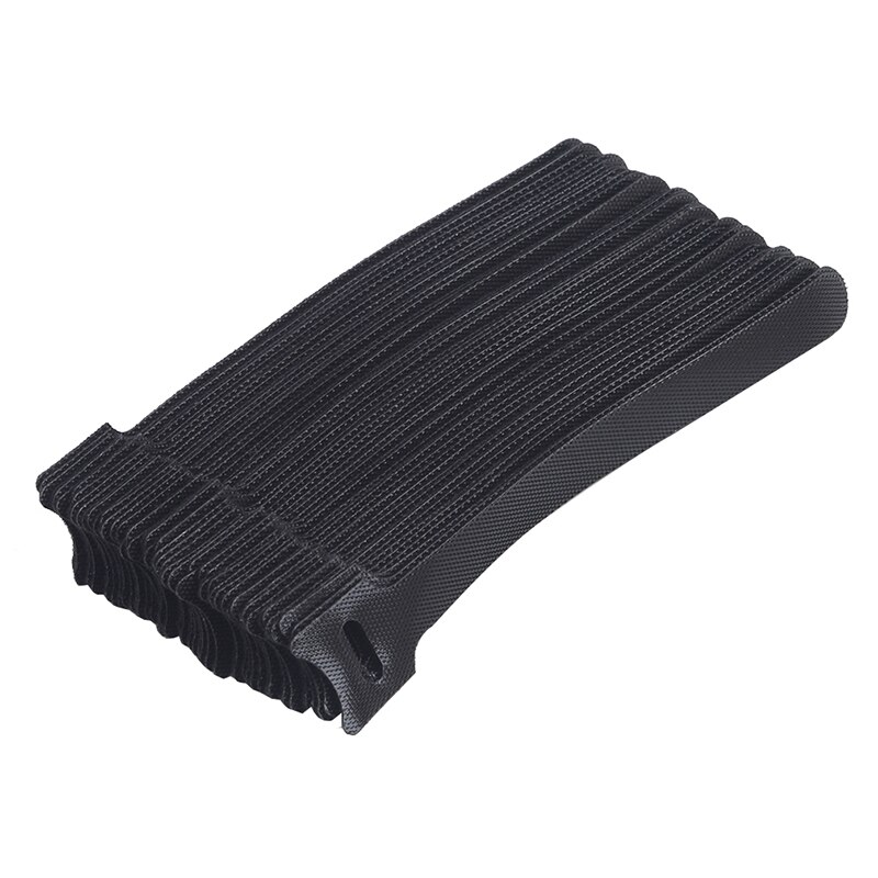 50pcs Magic Tape Sticks Cable Ties Model Straps Wire With Battery Stick Buckle Belt Bundle Tie Hook Loop Fastener Tape Accessory: black