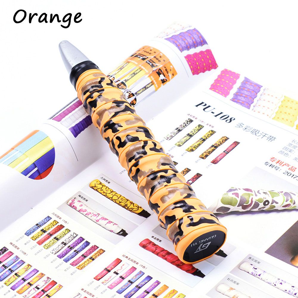 3PCS 1.1m antiscivolo Tennis Badminton Grip Tape Sport fascia per il sudore avvolgimenti sopra la maniglia della bici per la canna da pesca Baseball racchetta da zucca: orange