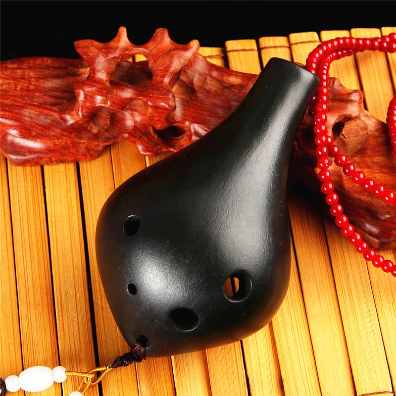 6 hole Alto C Sleutel Ocarina Fluit zwart aardewerk Flauta Klassieke Muziekinstrumenten professionele 6 hole alto ocarina fluit