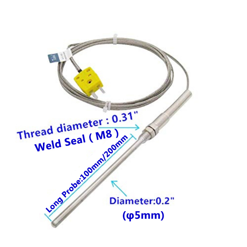 Thermistor k-type sonde thermokoppel sensor & meter temperatuurregelaar schroefdraad  m8 afdichting sonde temperatuurbereik van 0 ~ 1100 °