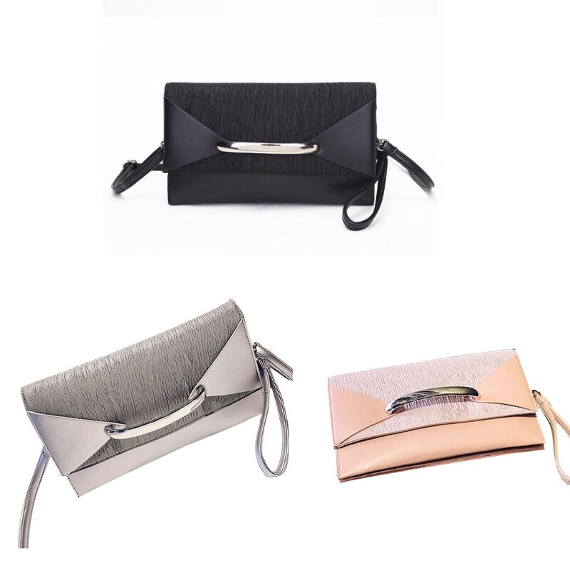 Borsa a tracolla da donna in ecopelle con patta busta da ufficio borsa da polso da donna pochette borsa a tracolla portafoglio da sera sottile