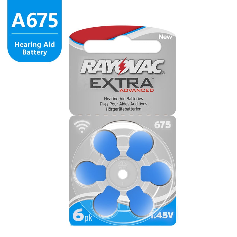 60 PCS Rayovac Extra Gehoorapparaat Batterijen Zink Air 675A 675 A675 PR44 Voor gehoorapparaat