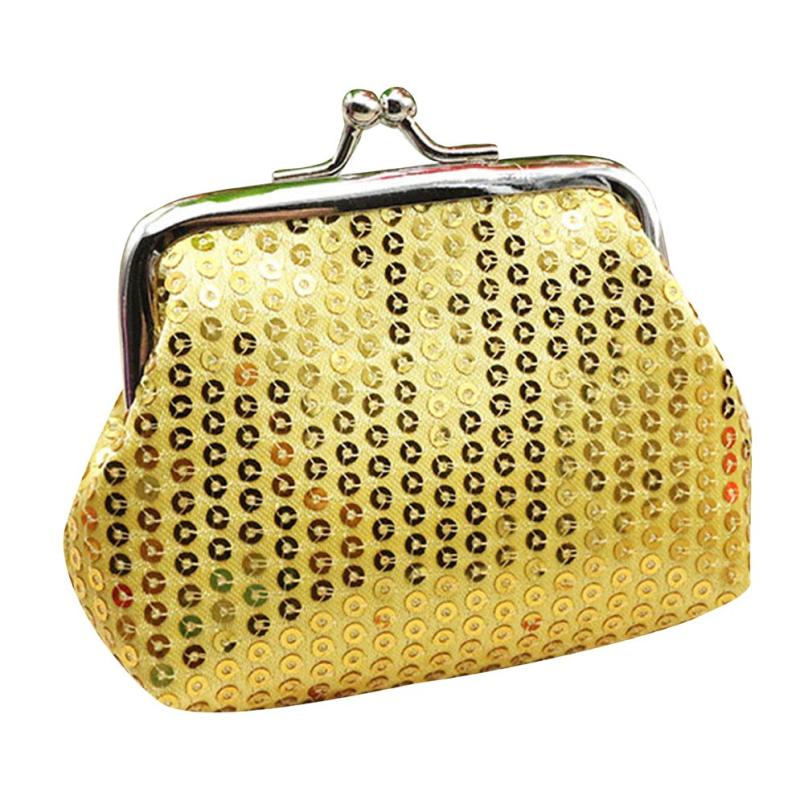 Womens Small Sequin womens wallets and purses Coin Purse Clutch Handbag Bag monederos para monedas kids wallet mini purse Lucky: Gold