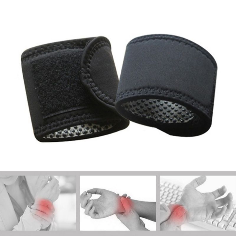 AOLIKES 1 Paar Verstelbare zelfverhitting Toermalijn Magneet Polssteun Bandjes Wraps Sport Polsbandje Warm Pols Band Voor Gym