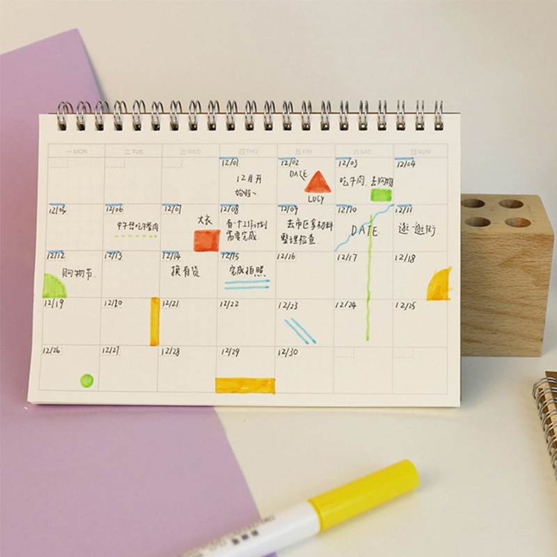 Libro planificador mensual semanal, Agenda Diaria, Agenda en blanco, cuaderno de estudio DIY, papelería de papel ecológica, suministros escolares
