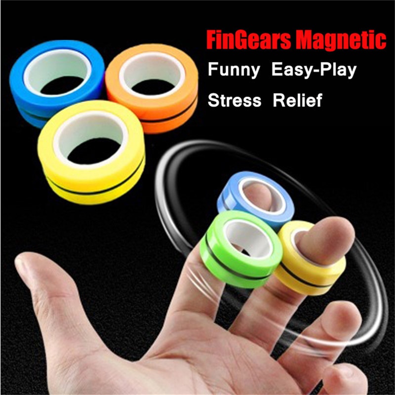 Vinger Magnetische Ringen Anti-Stress Fin Versnellingen Magnetische Ringen Voor Autisme Adhd Angst Relief Focus Kids Decompressie Fidget Speelgoed