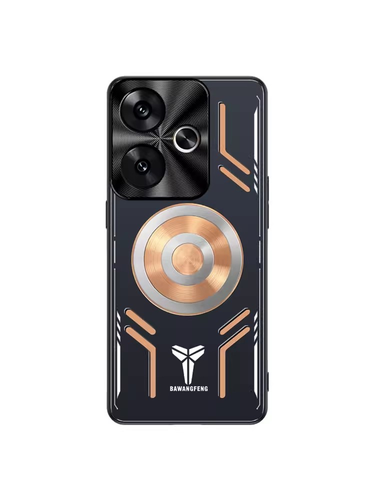 Newest Aluminum Alloy Heat Dissipation Case For POCO F6 X6 F4 GT X5 F5 Pro 5G Case Graphene Cooling Red Copper Metal Cover: Nylon / black