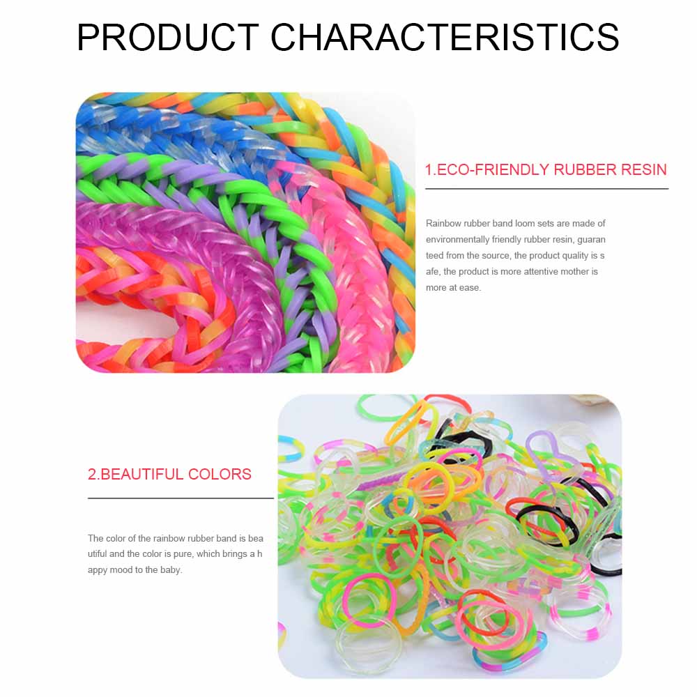 Loom Bands Kits 4400 Loom Bands Loom Rubber Bands Rainbow Hand Knitting Machine Handmade DIY Color Rubber Band For Children