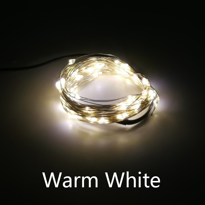 5Vusb Led Koperdraad Kerstverlichting String 10Leds/M 5/10M Enkele Kleur Of Kleurrijk Voor Kerst Feestelijke Verlichting Decoratie Diy: changeable / 350W