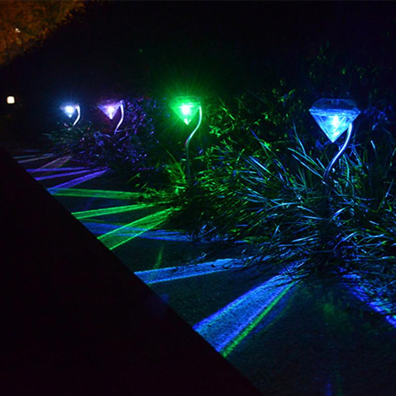 4 st solar led diamantlampa landskap innergårdsbelysning trädgårdsväg vägg gräsmatta dekoration utomhus villa ljus