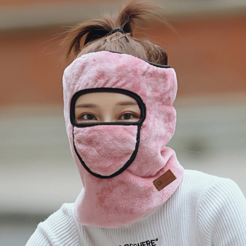 Masque d'hiver en flanelle, 3 en 1, protège le cou contre le froid, tout autour du cou, masque d'équitation pour hommes et femmes: leather red
