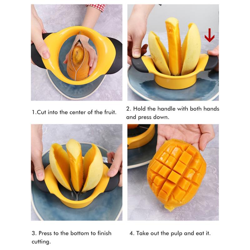 Stainless Steel Mango Slicer Mango Corer Cutting Fruit Knife Mango Apple Potato Divider Suitable For Kitchen Cutting Gadgets