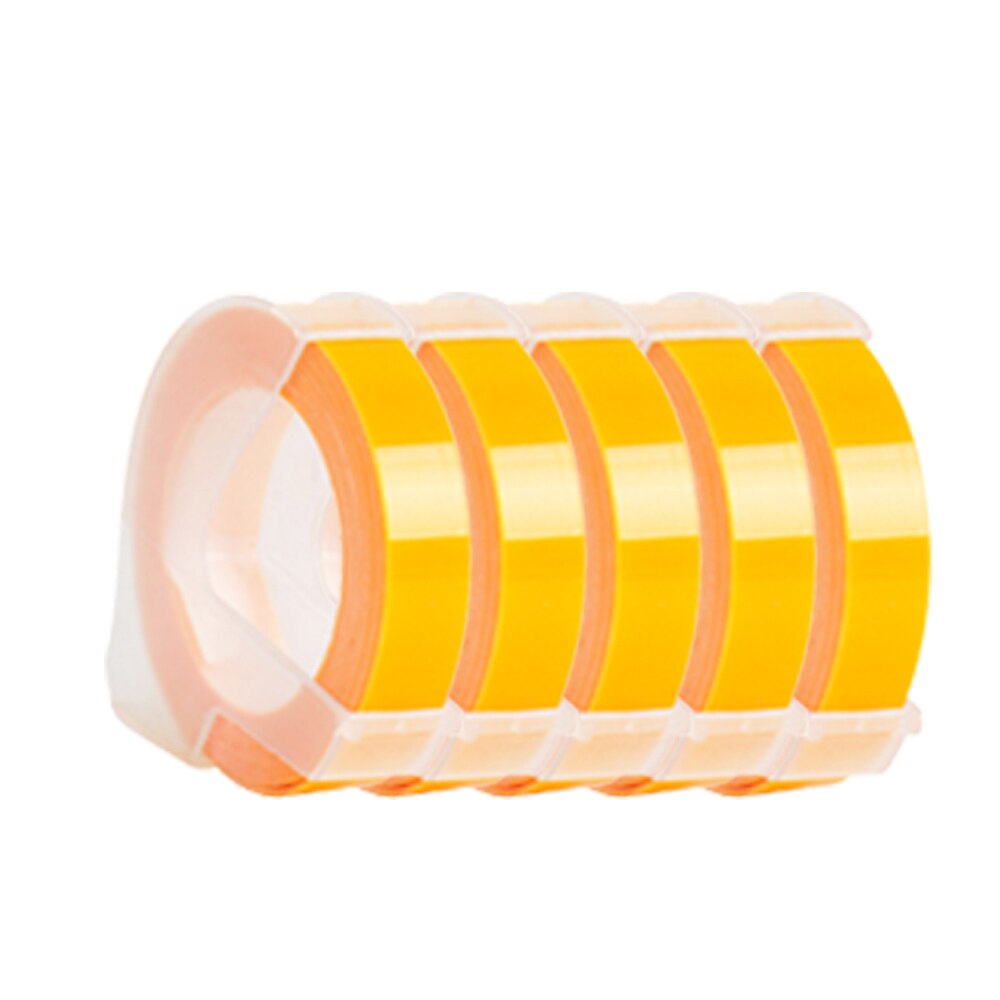 Dymo Label Maker Machine Replace MOTEX 3D Manual Typeweiter 1540B Embossing Label Printers for Embossing Tape Manual Labeller: 5pcs labels-yellow / 12mm