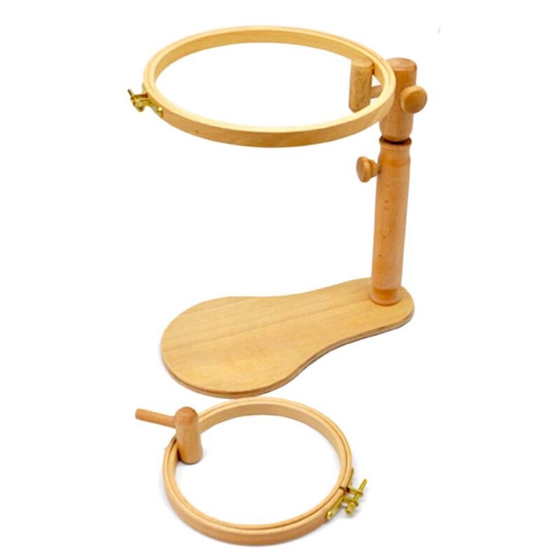 Wood Embroidery Hoop Stand Cross Stitch Needlework Ring Frame Sewing Adjustable