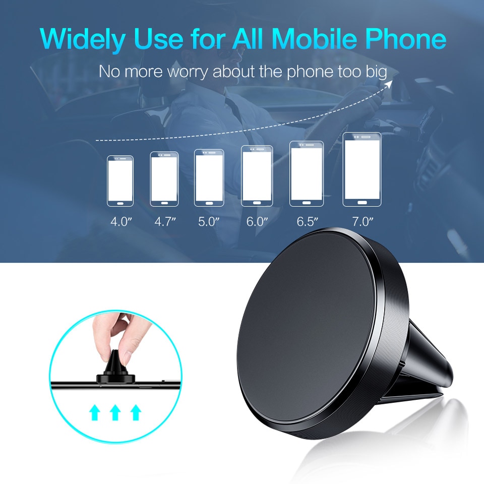 Magnetic Phone Holder for iPhone 7 Samsung S10 Note 10 plus Air Vent Car Phone Holder for Mobile Phone Xiaomi Mi 9 A3 Huawei P30