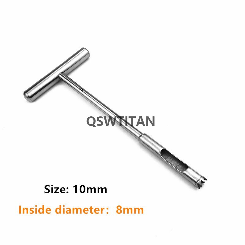 Bone Screw Extractor T-Handle Orthopedics T-Handle Hollow Mill For Removal Orthopedics Instrument: 1pcs 10mm
