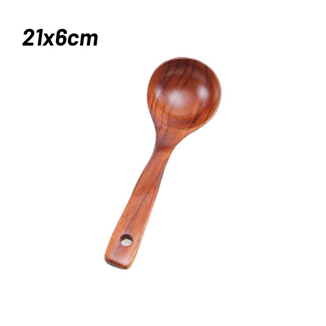Wooden Large Soup Scoops Long Handle Cooking Scoop Wood Ramen Rice Spoon Soup Ladle Catering Tableware Kitchen Utensil: S