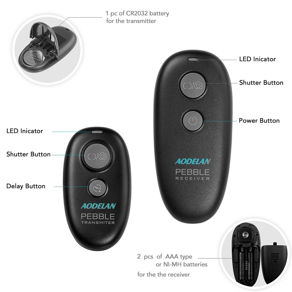 AODELAN-disparador de Control remoto para cámara, compatible con Nikon Z7 D800 D750 D5600 D850 Z6 D810 P1000, sustituye a Nikon MC-DC2 y MC-30A
